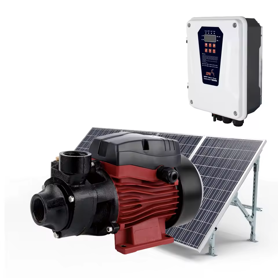 Zri Mini Bore Solar Water Pump Centrifugal Inverter Brushless DC Motor Surface Aluminium Cast Iron High Efficiency MPPT 3000L/h